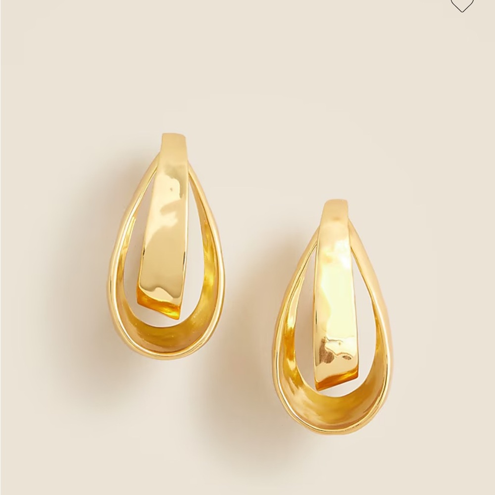 J. Crew Gold Teardrop Earrings with Sculptural Design